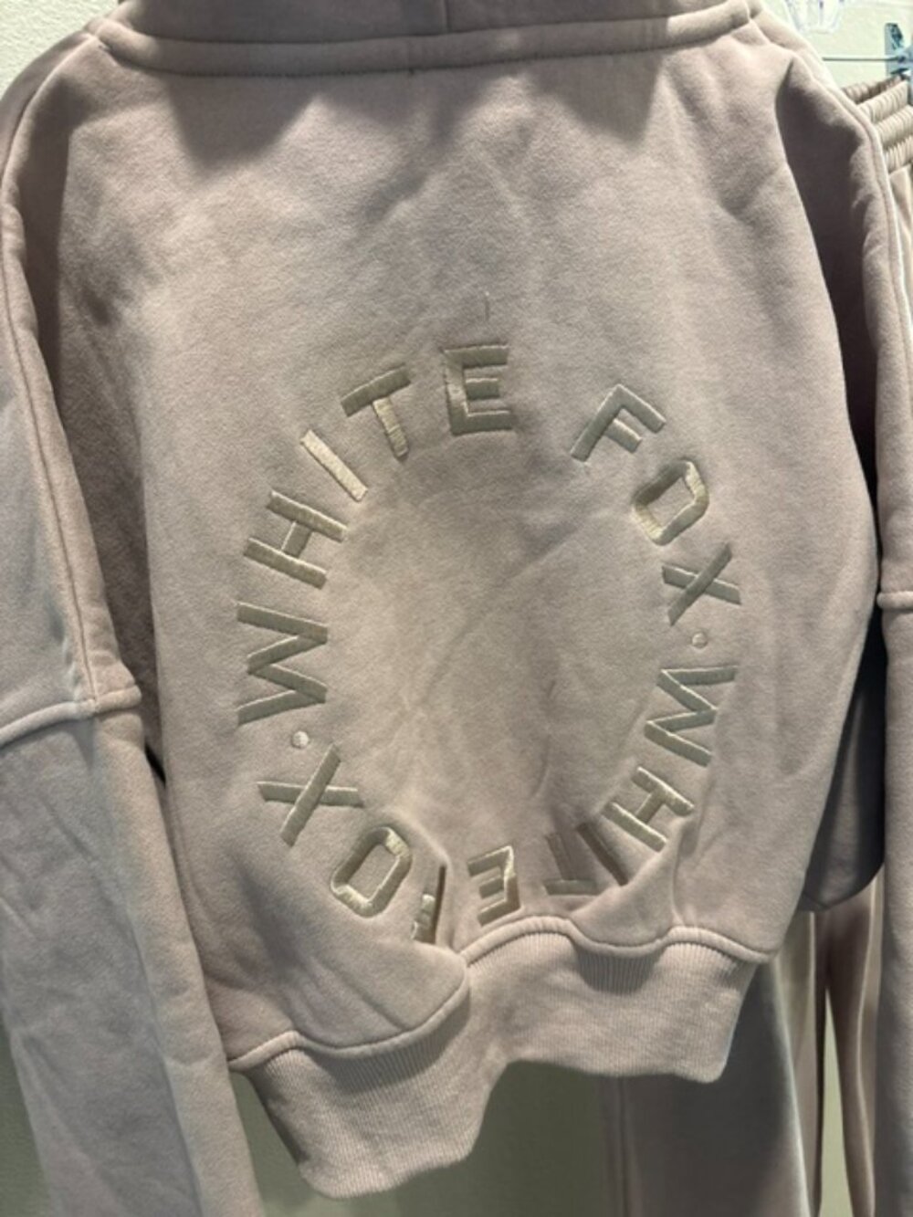 NEW White Fox Stay Lifted Hoodie & Wide Leg Sweatpants Set Cinnamon XS/S - Picture 3 of 7
